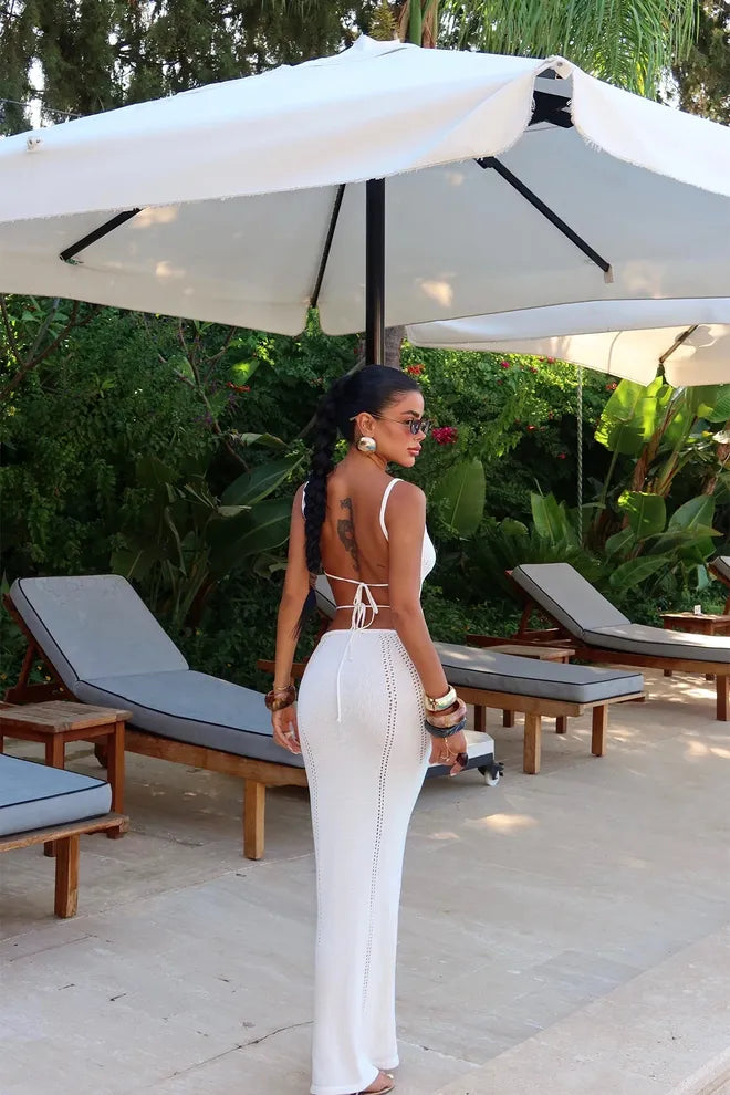 Vestido «Blanco Sublime» con recortes laterales