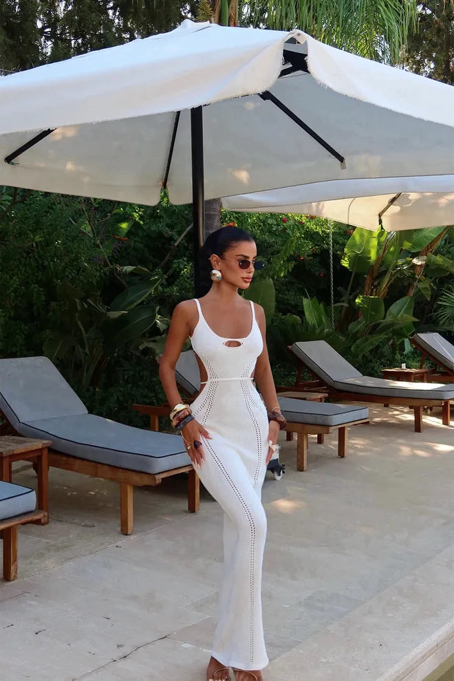 Vestido «Blanco Sublime» con recortes laterales